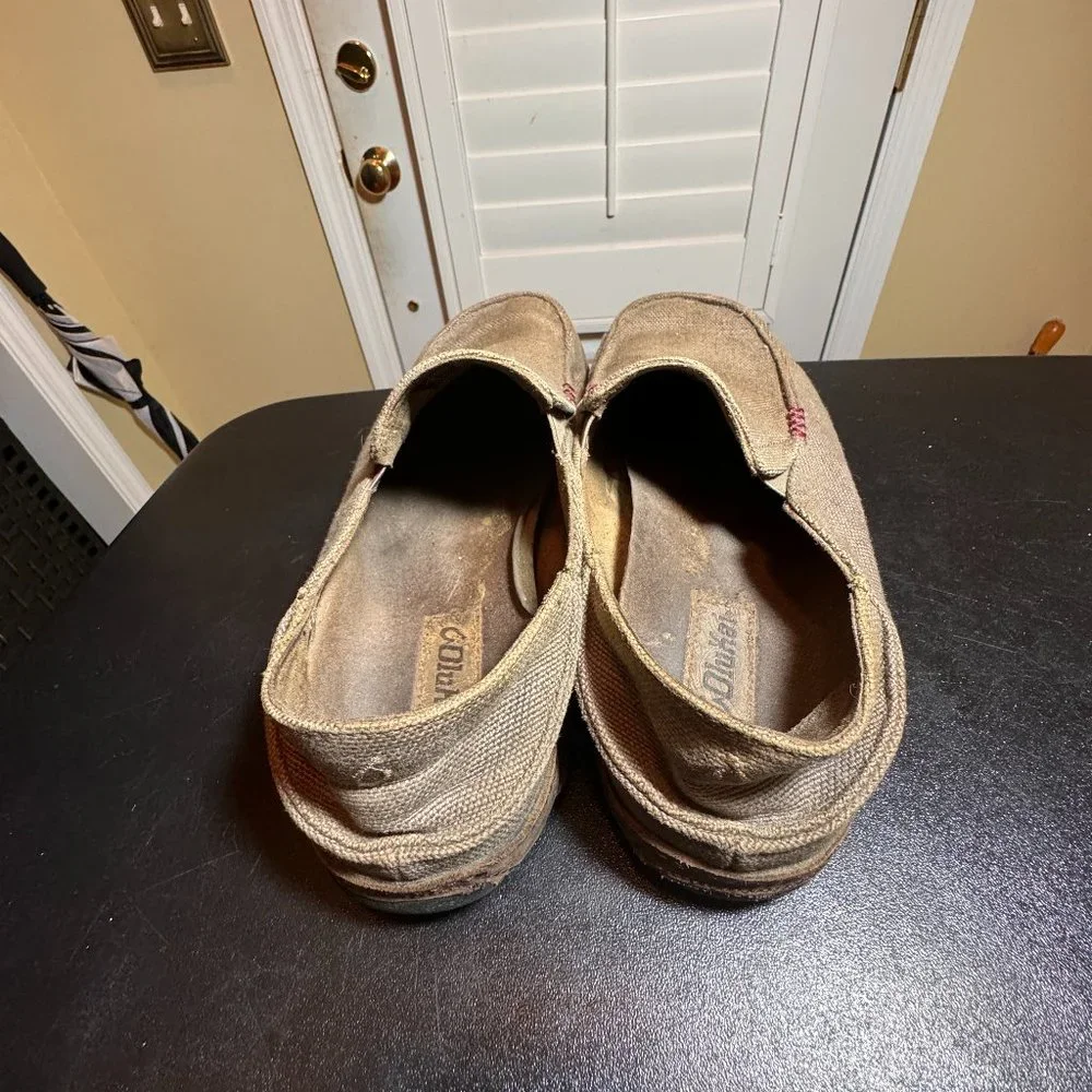 olukai size 10  moloa kapa green canvas comfort slipon loafer shoe